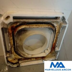 Cleaning Ceiling Cassette Aircon Water Tray