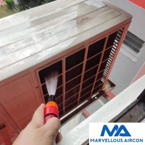 Cleaning Outdoor Condenser in Ang Mokio